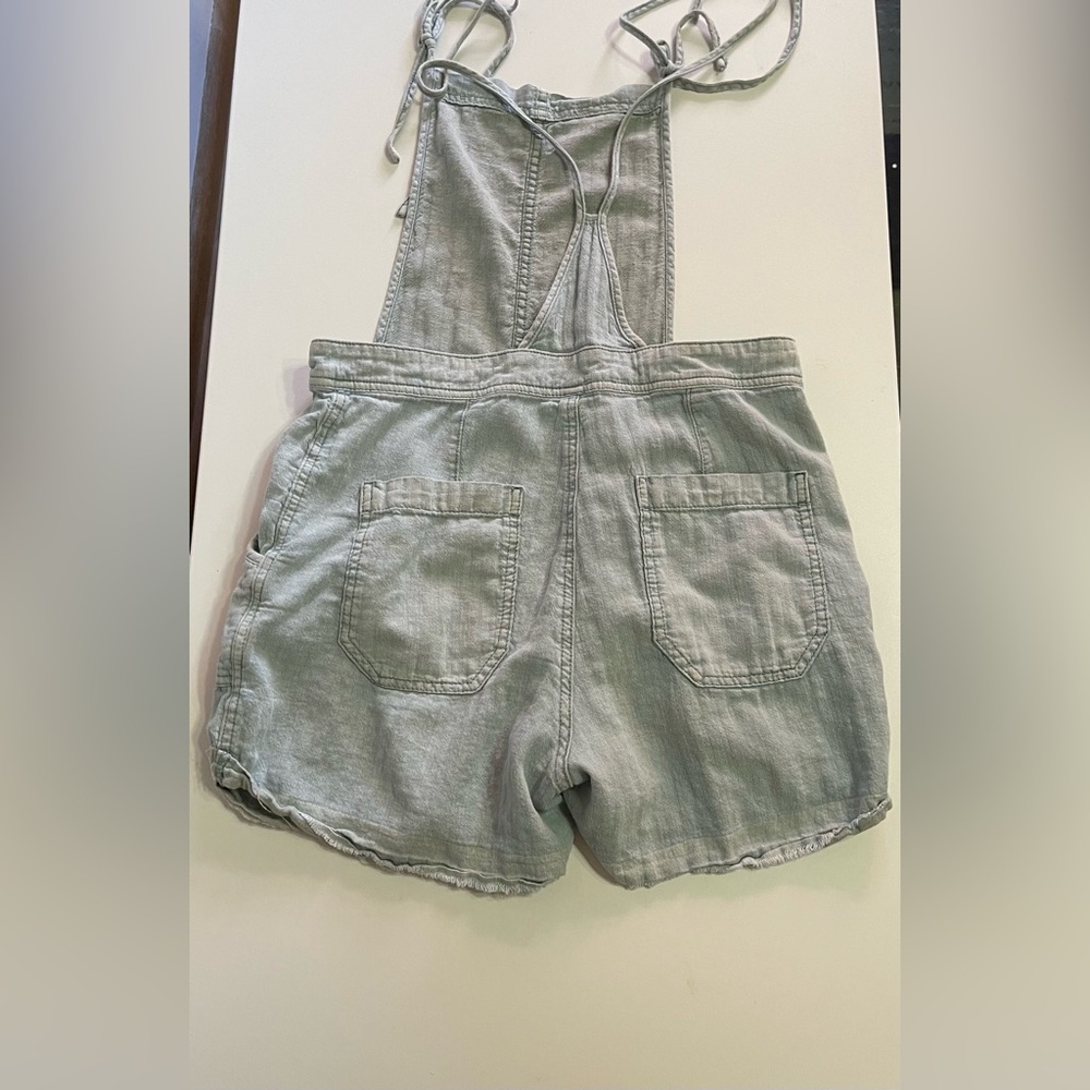 Free People We The Free Denim Bib Shorts Romper sz S - Picture 2 of 6